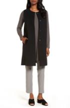 Women's Eileen Fisher Long Wool Blend Vest, Size - Black