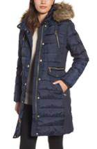 Women's Michael Michael Kors Down Parka With Faux-fur Trim - Blue