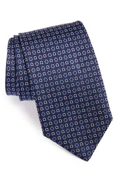 Men's Salvatore Ferragamo Floral Print Silk Tie