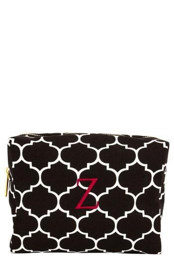 Cathy's Concepts Monogram Cosmetics Case, Size - Black