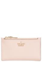 Women's Kate Spade New York Cameron Street - Mikey Crosshatched Leather Wallet - Pink