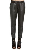 Women's Willow & Clay Faux Leather Jogger Pants - Black