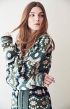 Women's Akris Floral Embellished Netted Wool & Silk Sweater
