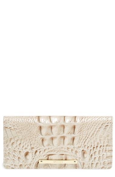 Women's Brahmin 'ady' Croc Embossed Continental Wallet - Pink