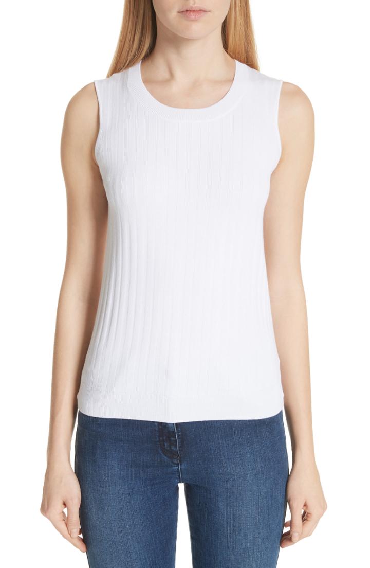 Women's Caslon Cotton Tank - White