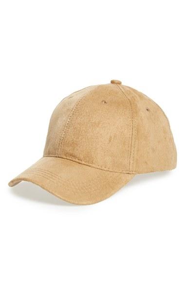 Women's Bp. Faux Suede Ball Cap - Beige