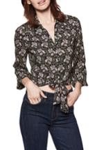 Women's Paige Damaris Floral Print Tie Hem Top - Black