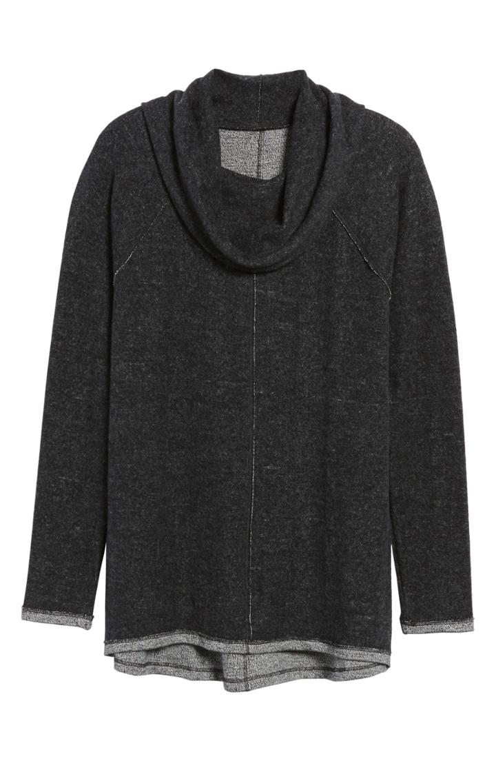 Petite Women's Caslon Knit Cowl Neck Tunic, Size P - Grey