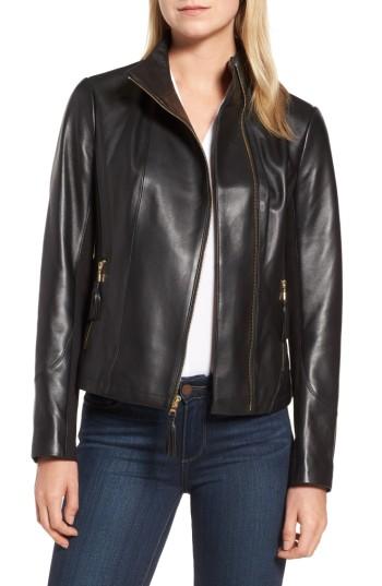 Women's Via Spiga Ponte & Leather Jacket - Black