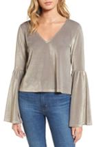 Women's Leith Velour Bell Sleeve Top, Size - Metallic