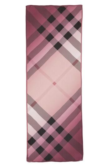 Women's Burberry Ombre Check Silk Scarf, Size - Pink