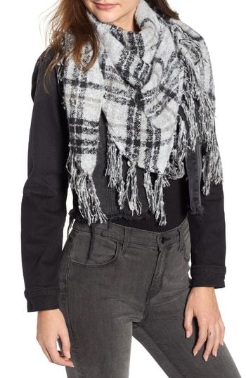 Women's Free People Freemont Fringe Bandana Scarf, Size - Black