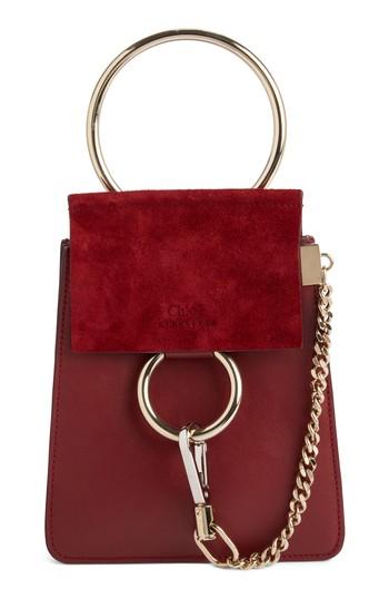 Chloe Faye Small Suede & Leather Bracelet Bag - Purple