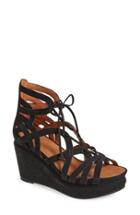 Women's Gentle Souls 'joy' Lace Up Nubuck Sandal M - Black