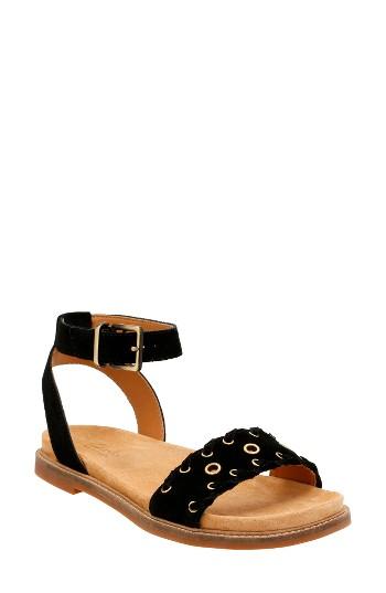 Women's Clarks Corsio Amelia Ankle Strap Sandal .5 M - Black