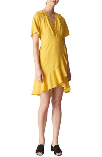 Women's Whistles Abigail Frill Wrap Dress Us / 4 Uk - Yellow