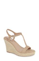 Women's Charles By Charles David Lili T-strap Wedge Sandal .5 M - Beige
