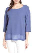 Women's Eileen Fisher Sheer Hem Silk Top