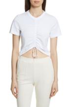 Women's T By Alexander Wang Ruched Cotton Tee - White