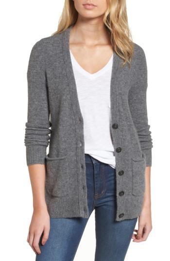 Women's Madewell Cozy Boyfriend Cardigan - Grey