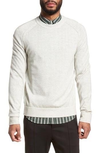 Men's Vince Raw Seam Merino Wool Sweater - White