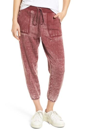 Women's Lucky Brand Grommet Detail Jogger Pants - Burgundy