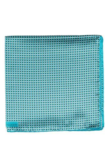 Men's Robert Talbott Geometric Silk Pocket Square, Size - Blue/green