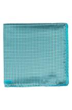 Men's Robert Talbott Geometric Silk Pocket Square, Size - Blue/green