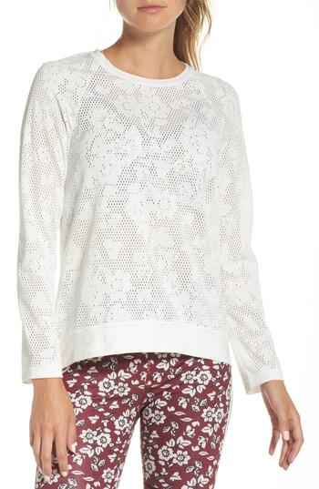 Women's Kate Spade New York Floral Mesh Top - Beige