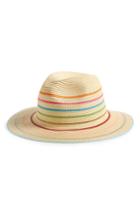 Women's Echo Stripe Packable Straw Fedora - Brown