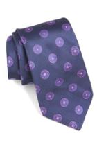 Men's Ted Baker London Medallion Woven Silk Tie, Size - Blue