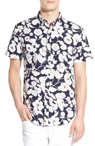 Men's Bonobos 'moonlight Floral' Slim Fit Short Sleeve Sport Shirt