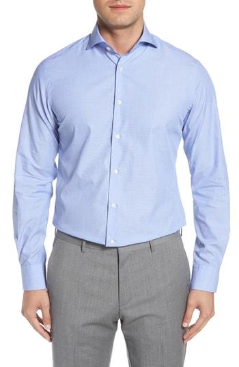 Men's Ike Behar Regular Fit Solid Dress Shirt 32/33 - Blue