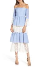 Women's Foxiedox Addison Lace Tier Off The Shoulder Midi Dress - Blue