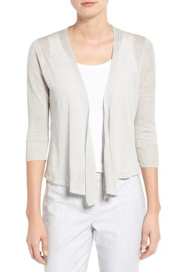 Petite Women's Nic+zoe 4-way Convertible Three Quarter Sleeve Cardigan, Size P - Grey