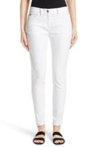 Women's St. John Collection Bardot Diamond Jacquard Denim Jeans - White