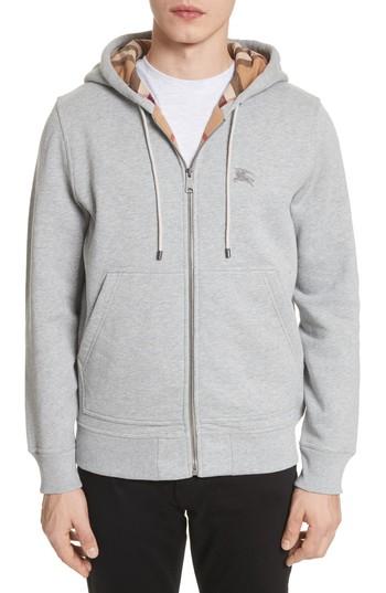 Men's Burberry Fordson Fleece Hoodie - Grey
