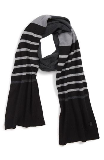 Men's Ted Baker London Stripe Scarf, Size - Black