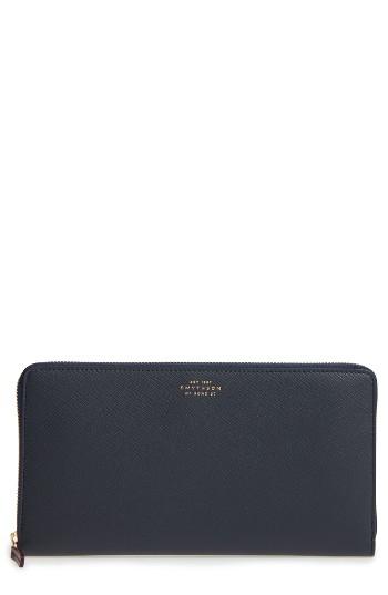 Women's Smythson Panama Calfskin Leather Travel Wallet & Passport Case - Yellow