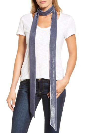 Women's Halogen Velvet Skinny Scarf, Size - Grey