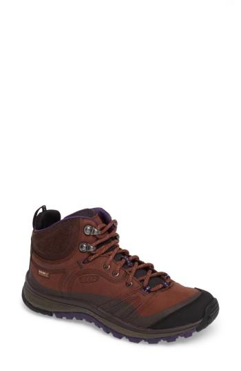 Women's Keen Terradora Leather Waterproof Hiking Boot .5 M - Brown