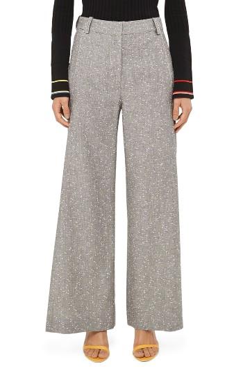 Women's Topshop Unique Wide Leg Trousers Us (fits Like 0) - Grey