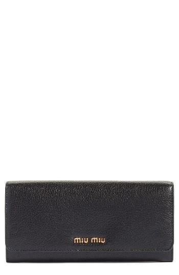 Women's Miu Miu Madras Leather Continental Wallet -