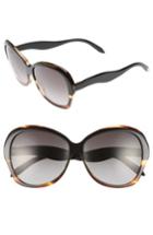 Women's Victoria Beckham Happy 60mm Butterfly Sunglasses - Black/ Tortoise Grad