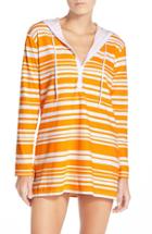Women's Tommy Bahama 'sportif' Stripe Cover-up Hoodie - Yellow