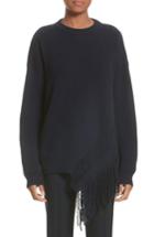 Women's Stella Mccartney Cashmere & Wool Fringe Sweater Us / 40 It - Blue