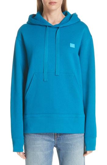 Women's Acne Studios Ferris Face Patch Hoodie - Blue