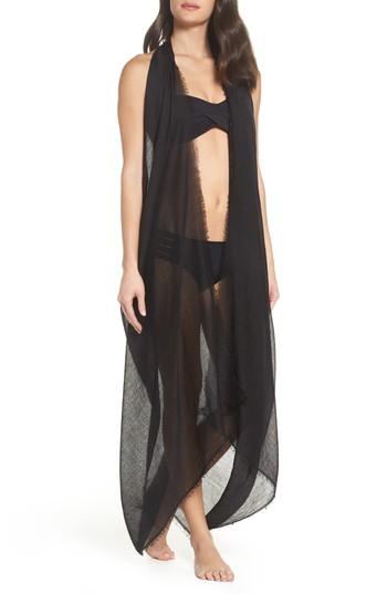 Women's Pool To Party Spirit Cover-up Vest, Size - Black