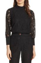 Women's Ted Baker London Dilly Lace High Neck Blouse - Black