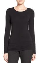 Petite Women's Halogen Long Sleeve Modal Blend Tee P - Black